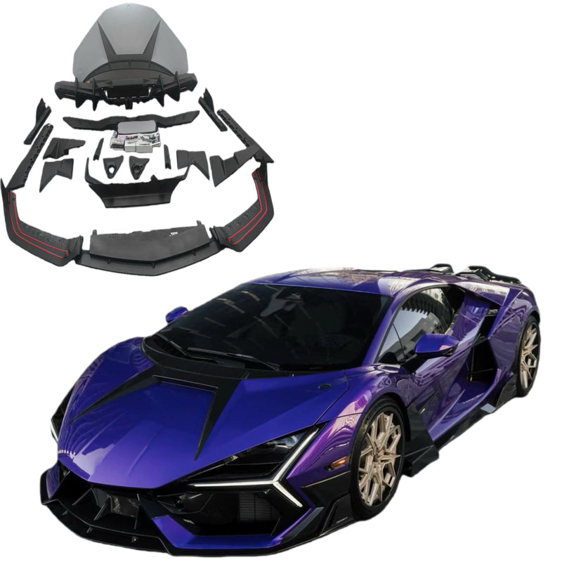 For Lamborghini Revuelto Upgrade MSY Dry Carbon Fiber Front Lip Skirt Rear Diffuser Spoiler Hood Mirror Body Kit