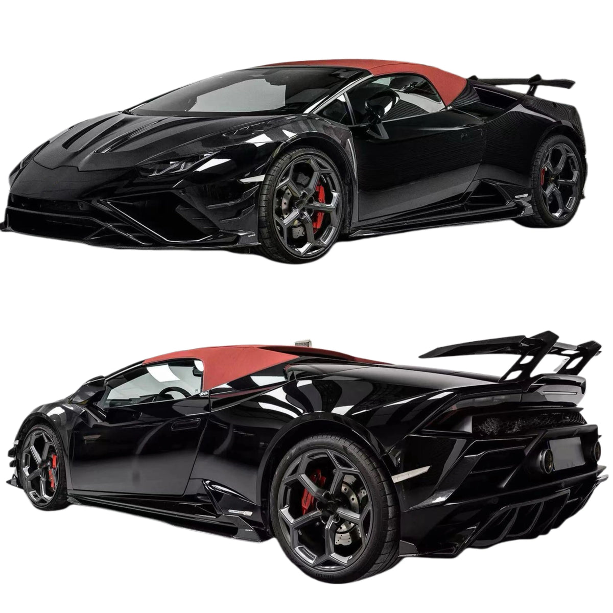 PK Style Dry Carbon Fiber Body Kit for Lamborghini Huracan Evo Front Lip Skirt Rear Diffuser Spoiler Hood Wide Body Kit