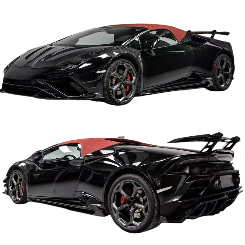PK Style Dry Carbon Fiber Body Kit for Lamborghini Huracan Evo Front Lip Skirt Rear Diffuser Spoiler Hood Wide Body Kit