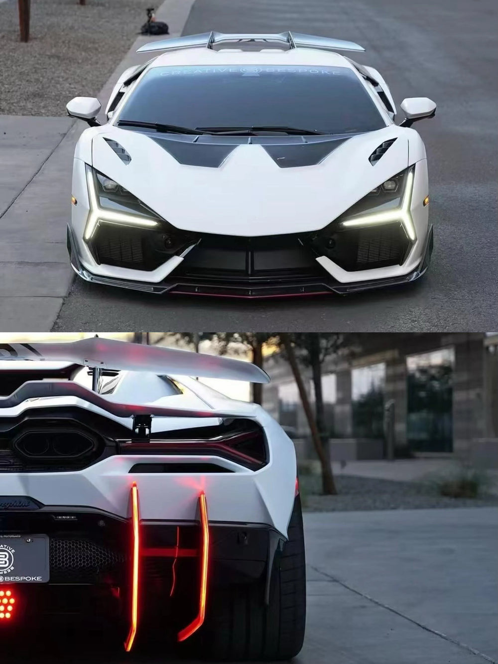 High-Quality Dry Carbon Fiber Body Kit for Lamborghini Revuelto Upgrade Du-Ke Style Front Lip Side Skirts Rear Diffuser Spoiler