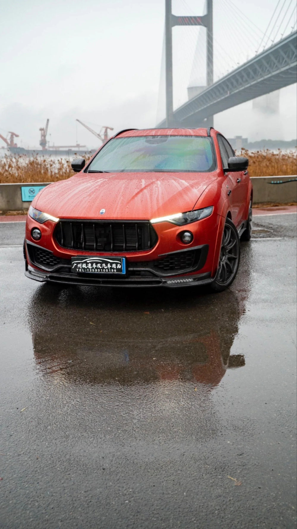 Dry Carbon Fiber Lip Side Skirt Rear Diffuser Rear Spoiler for Maserati Levante 2016-2018 Msy Style Body Kit