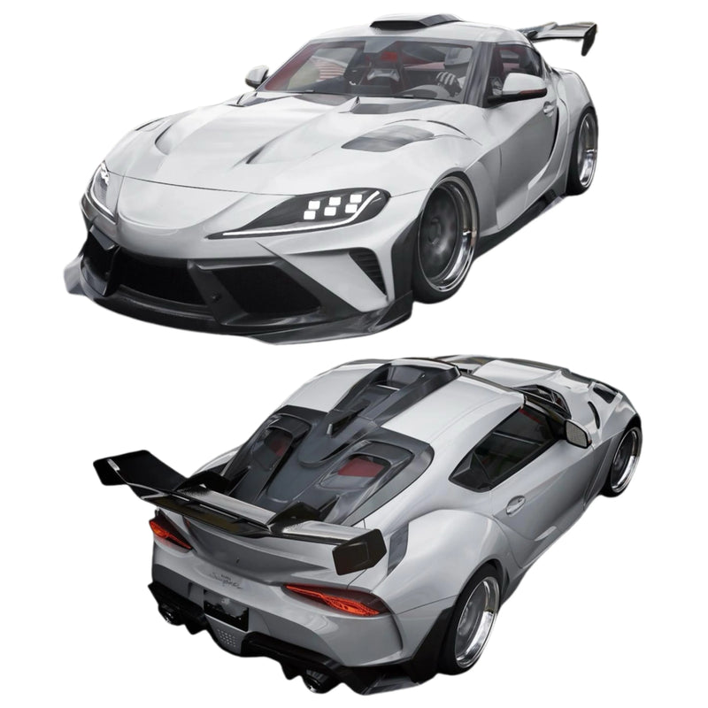 Robt Style Wide Body Kit for Toyota Supra A90 Front and Rear Bumper Side Skirts Spoiler Hood Body Kit 2021-2023