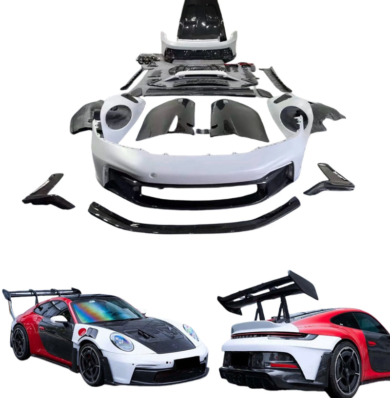 Upgrade GT3RS Style Body Kit for Porsche 911 992 Wide-Body Kit Front and Rear Bumper Spoiler Rear Diffuser Fender