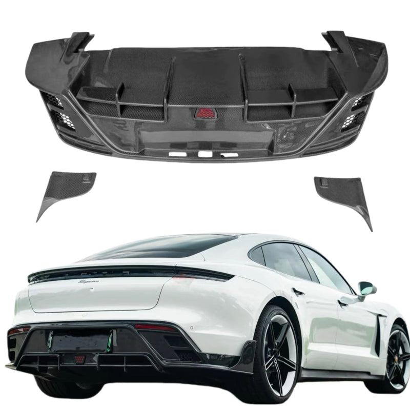 Cms Style Body Kit for Porsche Taycan 4S Carbon Fiber Rear Diffuser Spoiler Body Kit