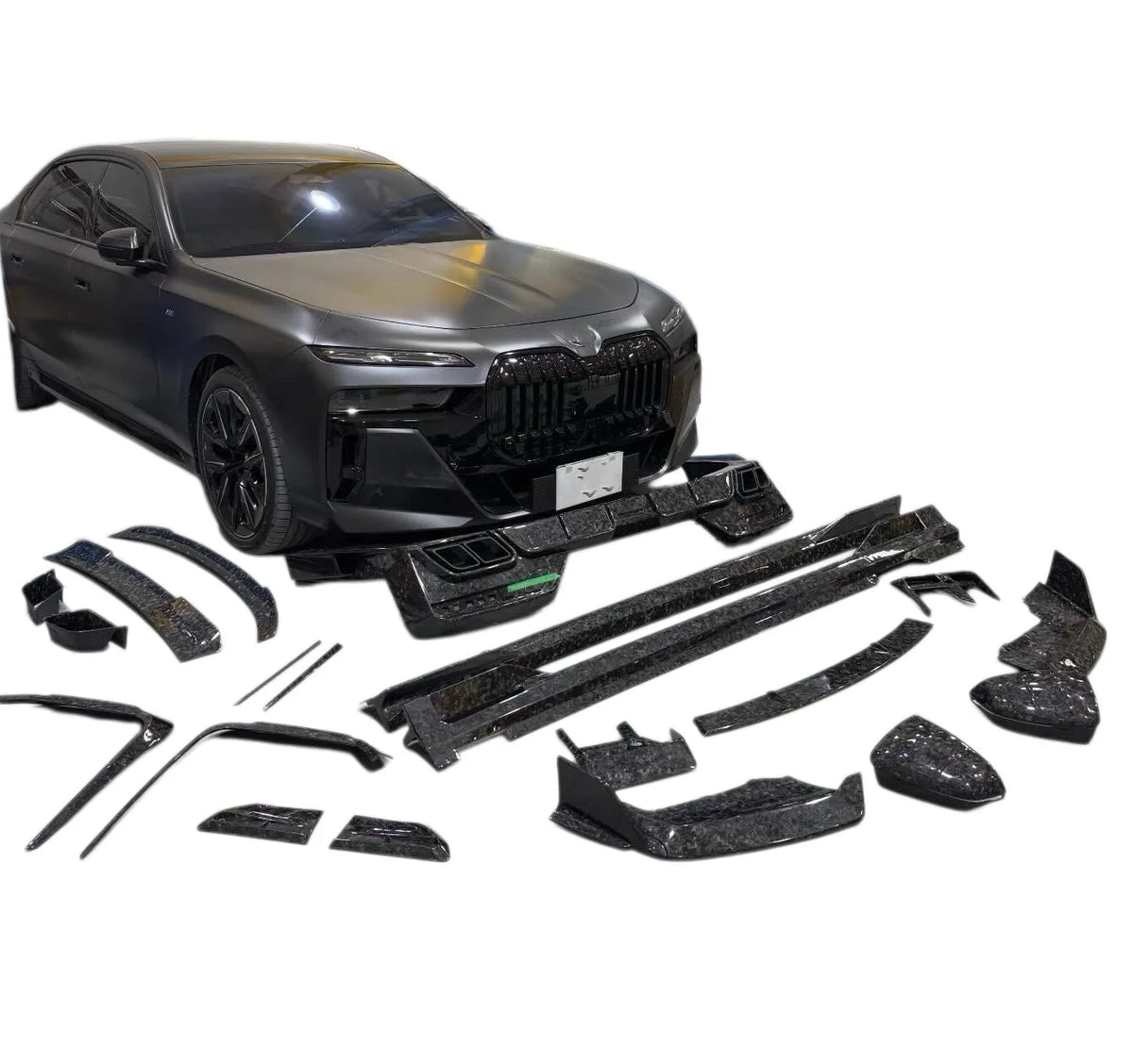 Labio delantero / parachoques en carbono seco forjado para BMW Serie 7 / i7 G70