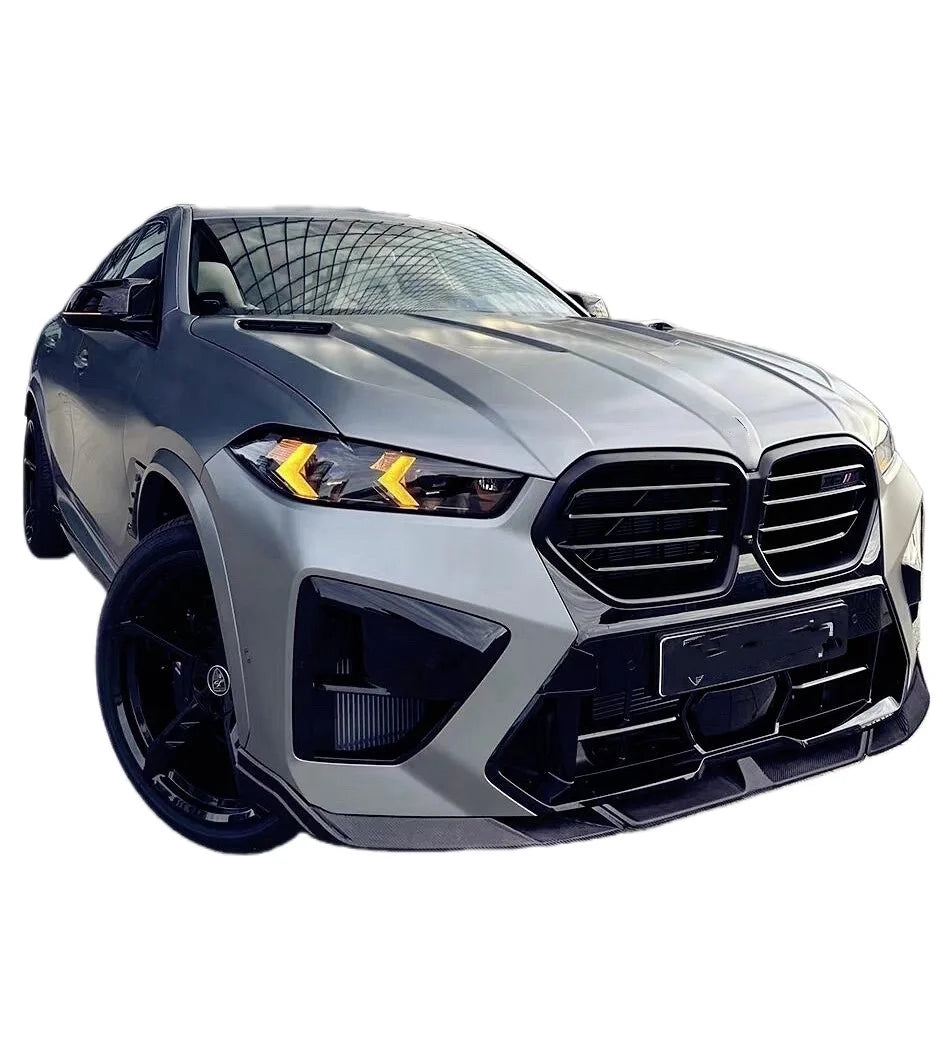 Kit de carrocería en fibra de carbono para BMW X6 M F96, con labio, taloneras, difusor, alerón y capó