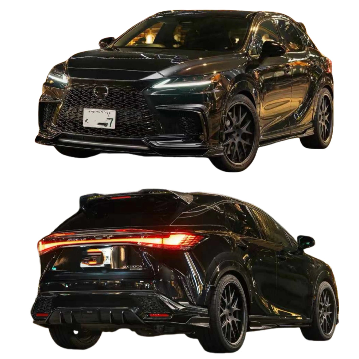 AT Style Carbon Fiber Body Kit for Lexus RX 500H 2023 Carbon Fiber Wide-Body Wheel Front Lip Side Skirt Rear Diffuser Spoiler