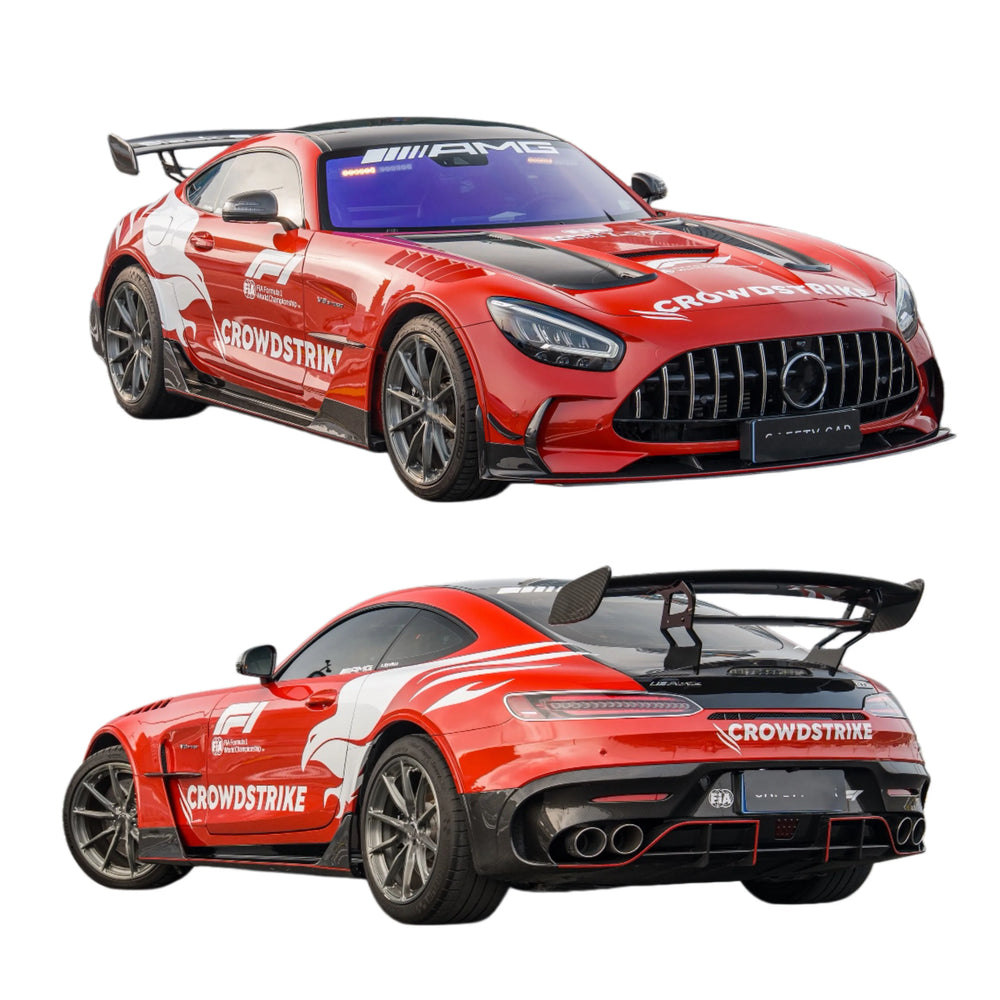 Black Series Style PP Material with Dry Carbon Fiber Body Kit for Mercedes-Benz AMG GT/GTS Front Rear Bumper Hood Fender Spoiler