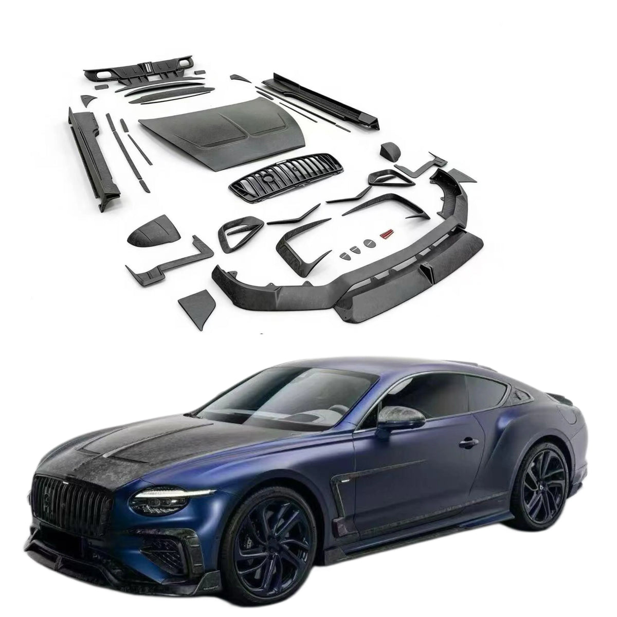 MSY Style Dry Carbon Body Kit for Bentley Continental GT 2025 Front Lip Side Skirts Rear Diffuser Spoiler Hood Body Kit