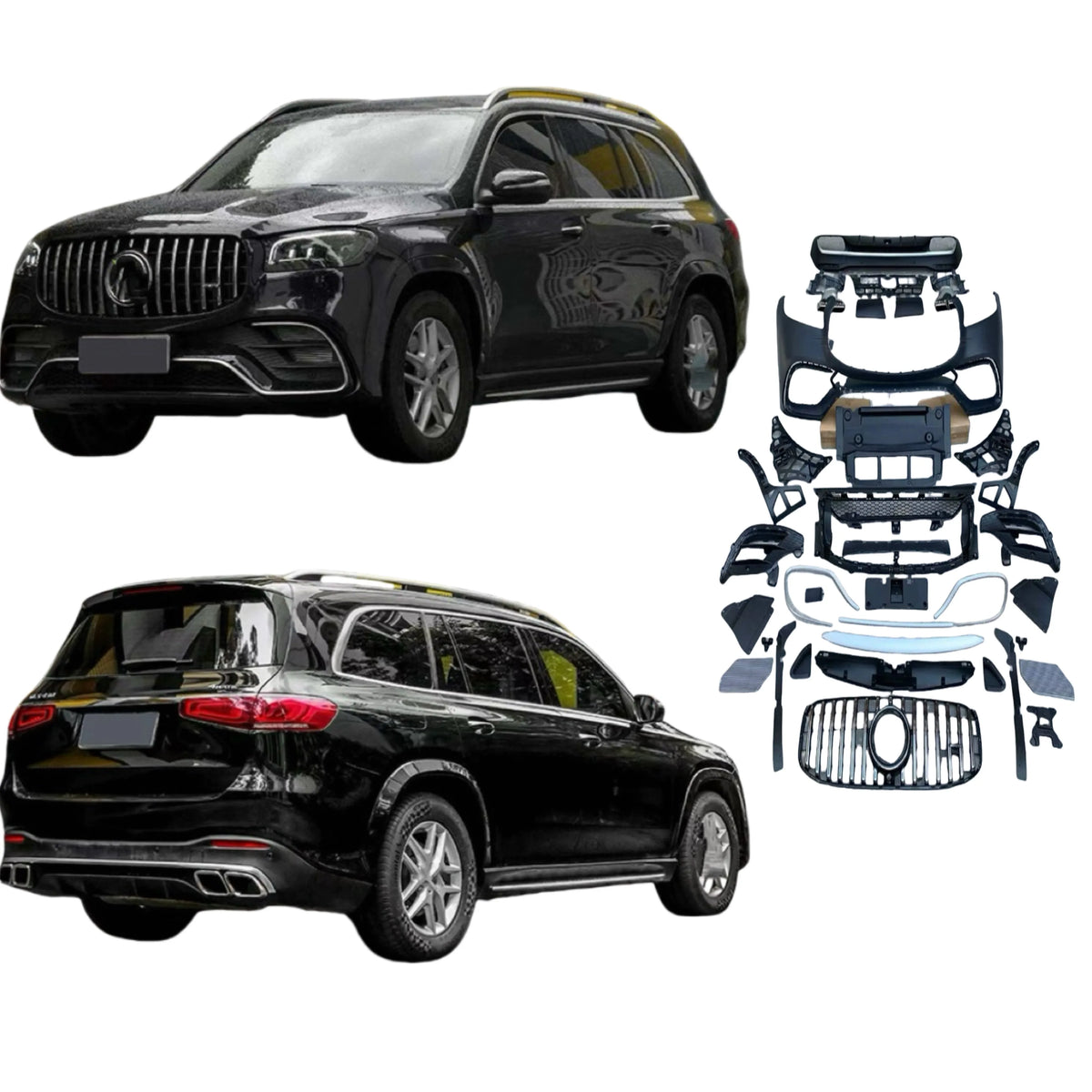 Pp Material Body Kit for Mercedes-Benz Gls450 500 X167 Upgrade Gls63S Amg Front and Rear Bumper Diffuser Spoiler Wide Body