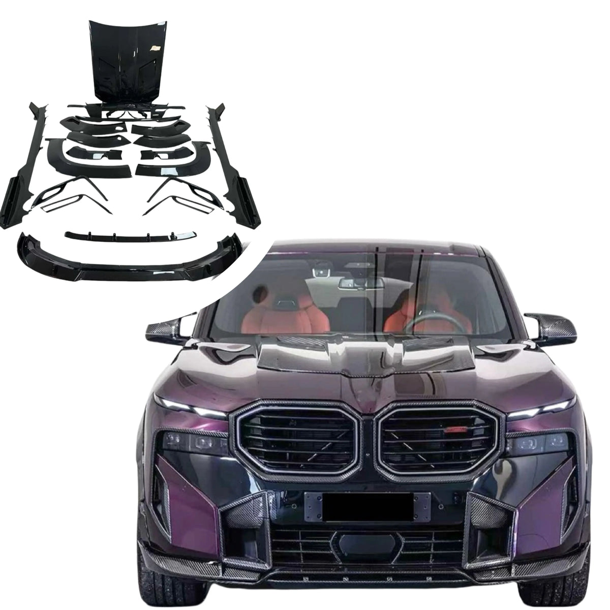 Kit de carrocería ancha en fibra de carbono seca para BMW XM