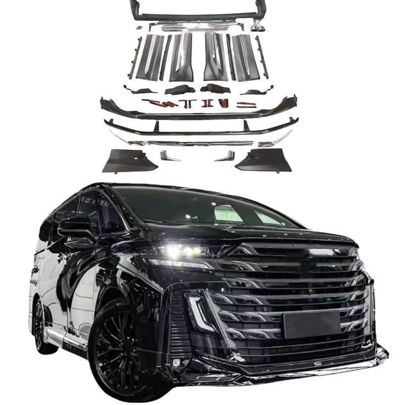 Pp Material Body Kit for Toyota Vellfire Front Lip Rear Diffuser 2024 Vellfire Body Kit