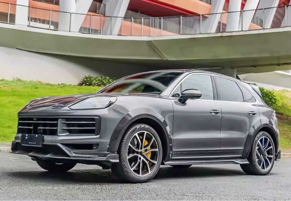 CT Style Dry High Quality Body Kit for Porsche Cayenne Front Lip Side Skirt Rear Diffuser Spoiler Wide Body