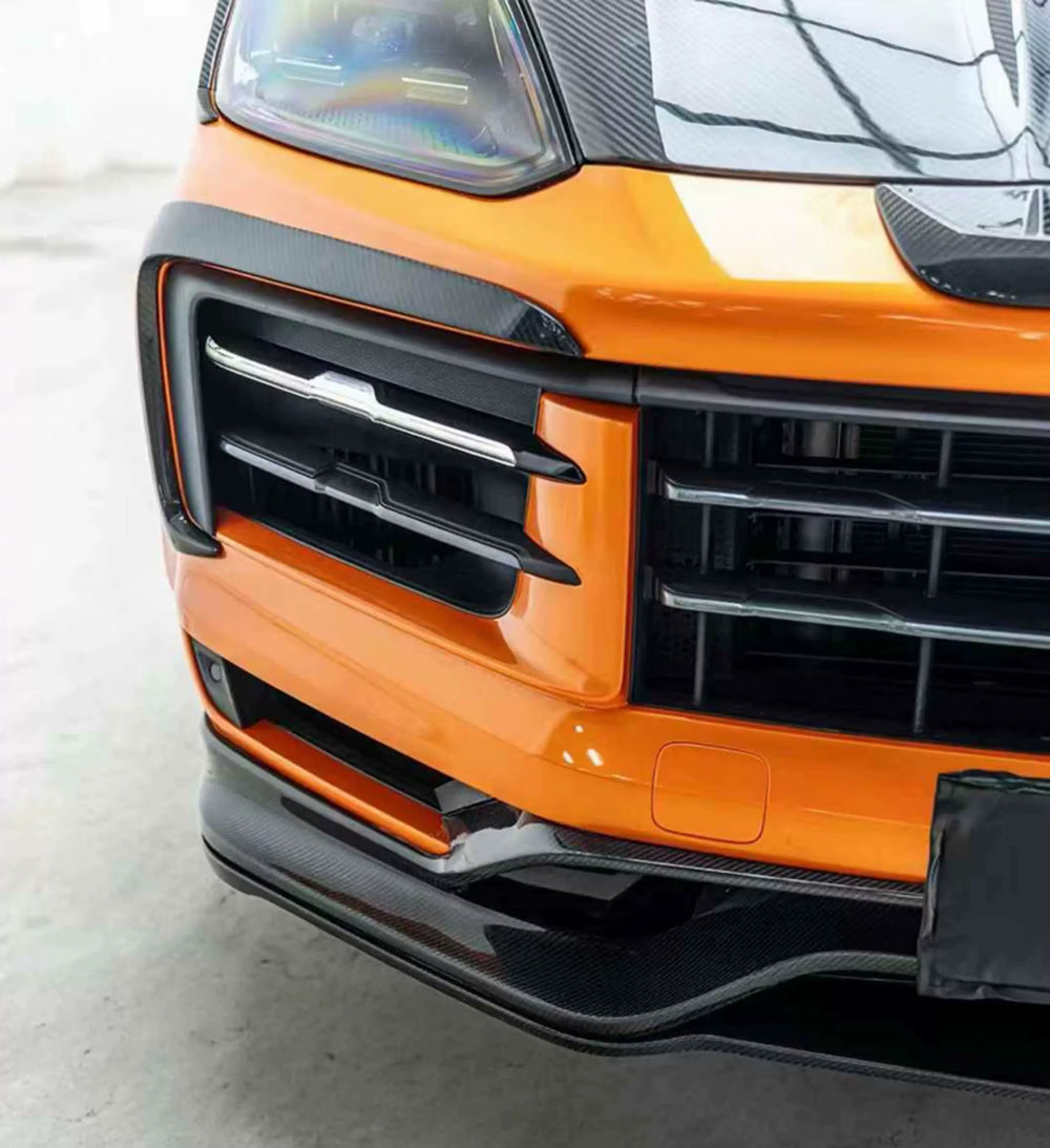 TKT Style Dry Carbon Fiber Body Kit for Porsche Cayenne 2024+ Front Lip Rear Diffuser Hood Body Kit