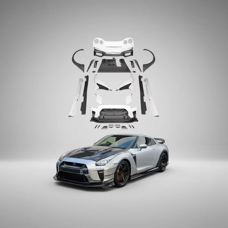 Hot Sale JISU Car Body Kit Premium Car Front and Rear Bumper Hood Body Kit Trending Car Bumper for Nissan GTR R35