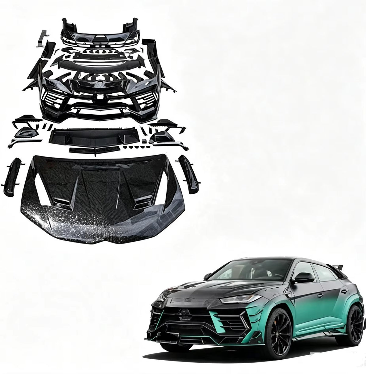 Half-Carbon Fiber Msy-Style Gen 3 Body Kit Wheels Bumper Hood Fender Wing Spoiler Exhaust for Lamborghini URUS Carbon Kit