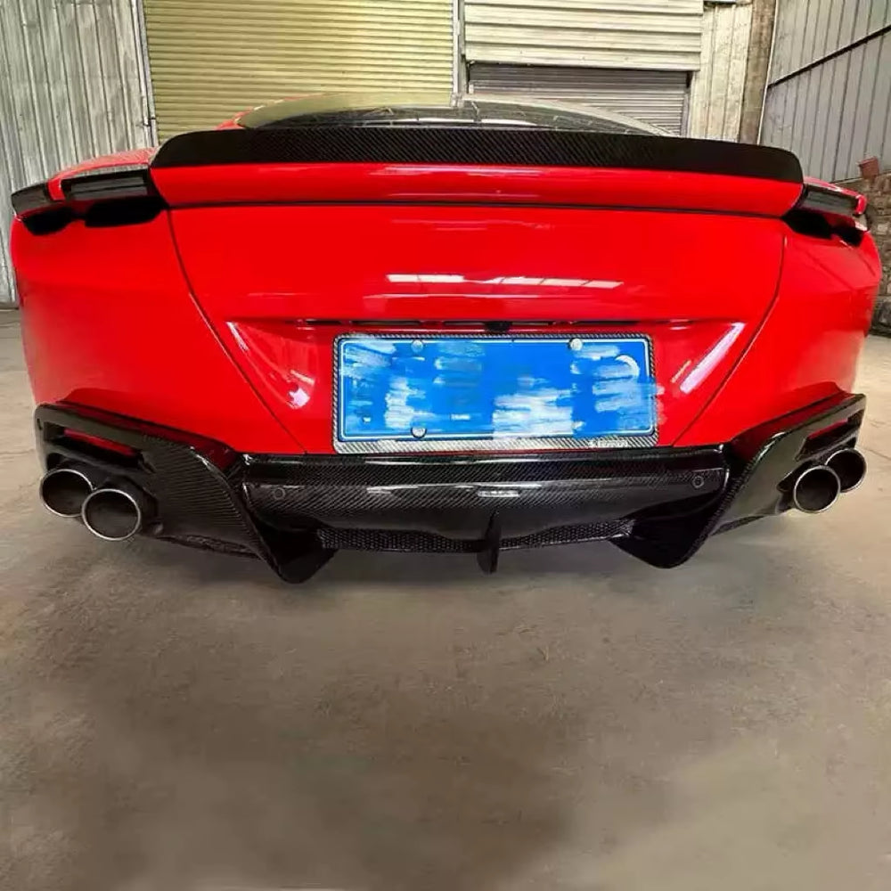 High Quality Carbon Fiber Body Kit for Ferrari Roma to Upgrade N-Style Front Lip Skirt and Rear Diffuser Spoiler