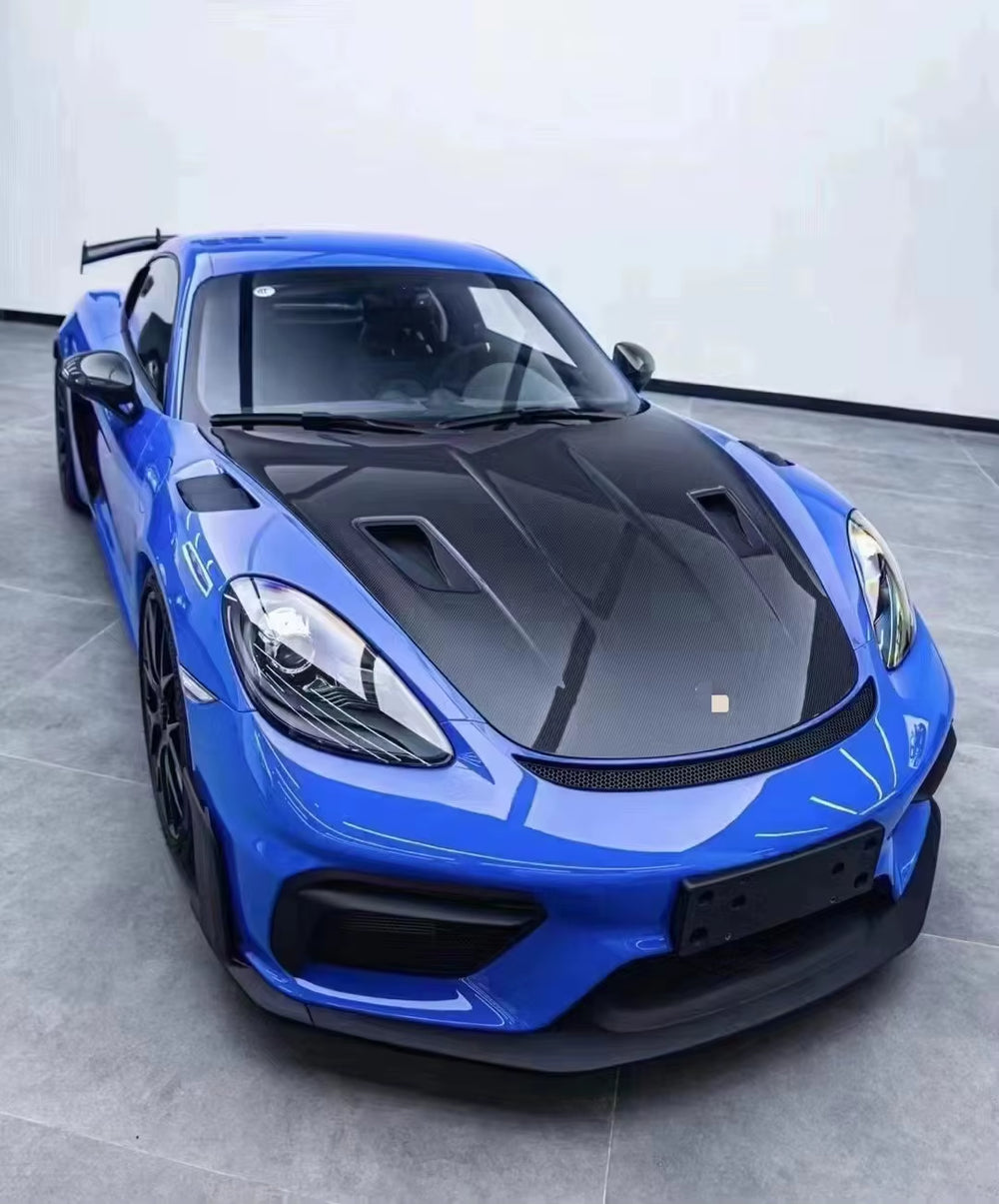Rs Style Cover Hood for Porsche 718 981 991 Upgrade Carbon Fiber Engine Valve Cover