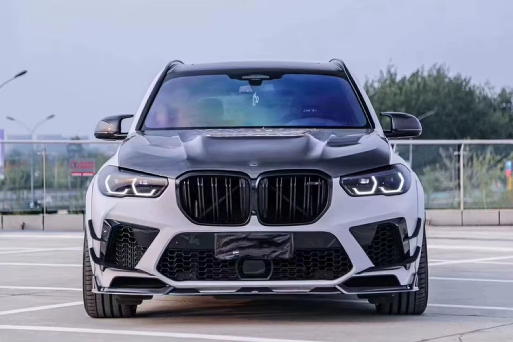 A-E Style Carbon Fiber Body Kit for BMW X5M F95 Carbon Fiber Front Lip Skirt Rear Diffuser Spoiler Hood Wide Body Kit