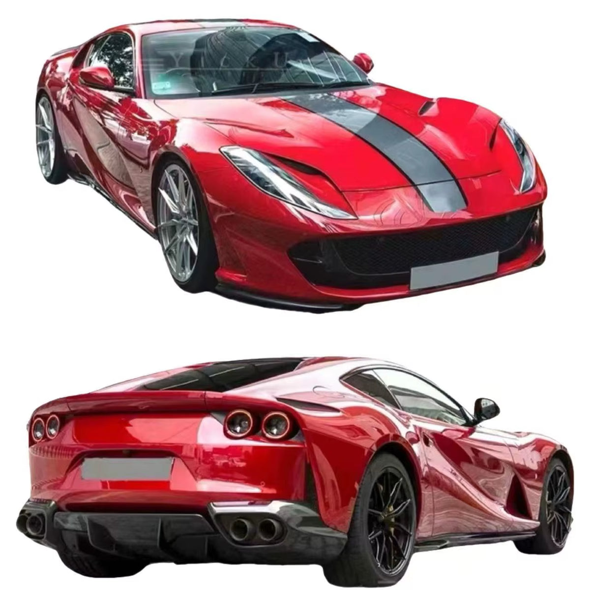 OEM-Style Carbon Fiber Body Kit for 812: Front Lip, Rear Diffuser, and Spoiler