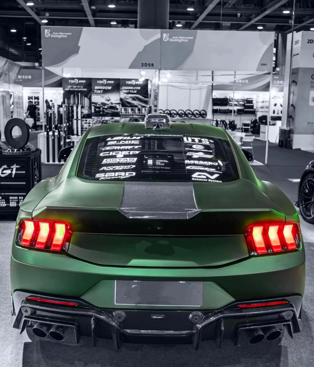 Ford Mustang 2024-2026 CMST Style Carbon Fiber Body Kit: Front Lip, Rear Diffuser, Side Skirts, Canards, and Fenders Upgrade