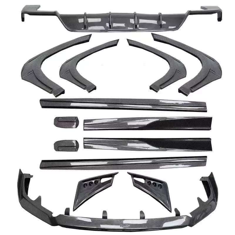 AT Style Carbon Fiber Body Kit for Lexus RX350L 40HL 2018-2021 Carbon Fiber Front Lip Skirt Rear Diffuser Spoiler Wide Body Kit