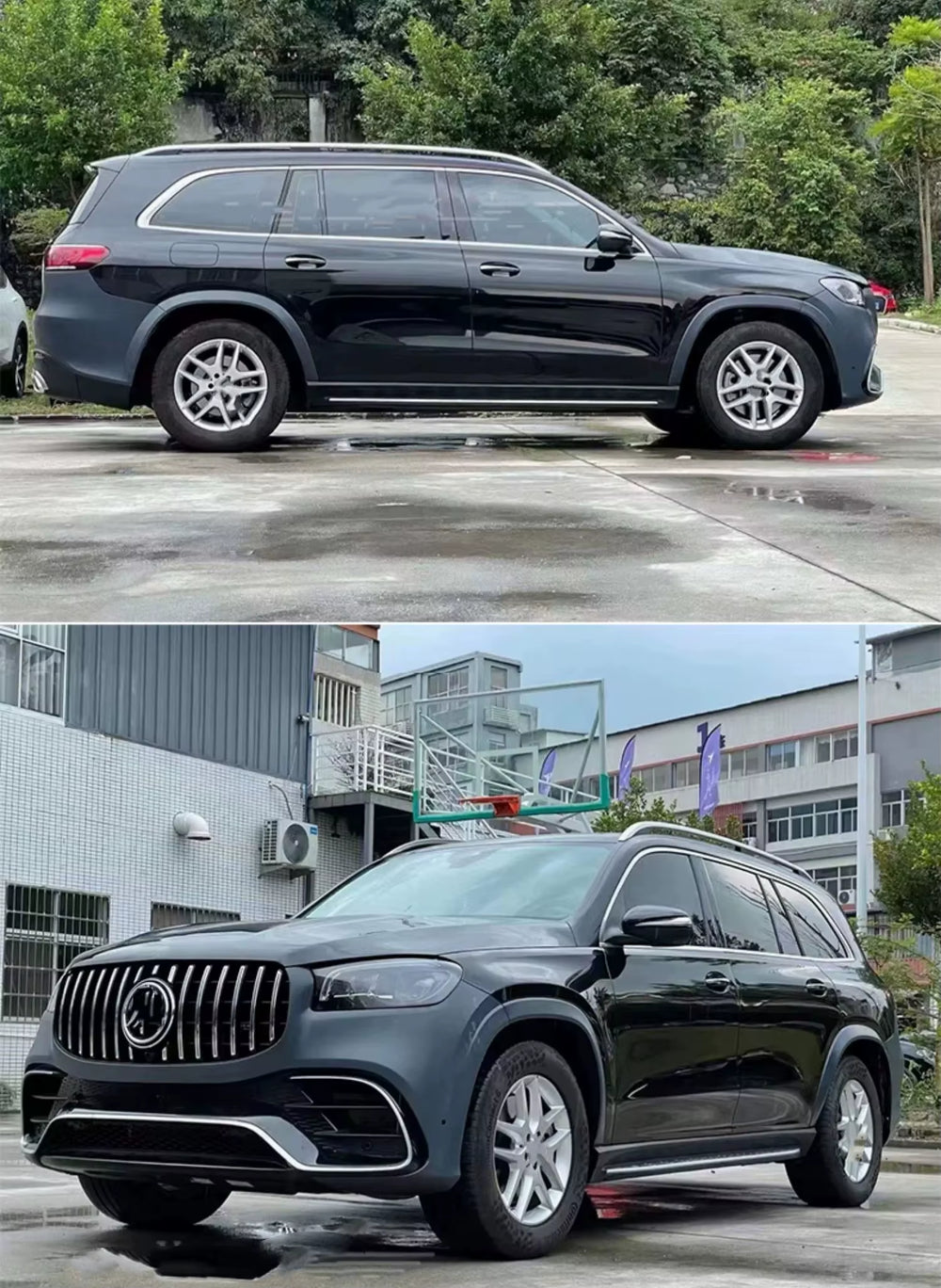 Pp Material Body Kit for Mercedes-Benz Gls450 500 X167 Upgrade Gls63S Amg Front and Rear Bumper Diffuser Spoiler Wide Body