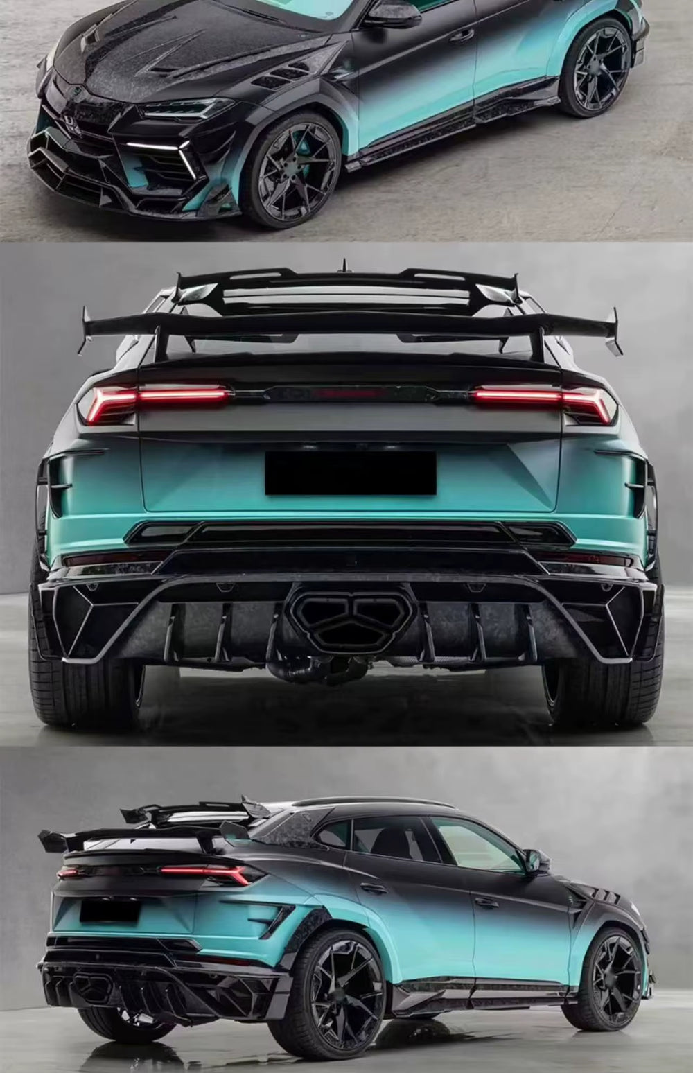 Dry Carbon MS Style Car Accessories for Lamborghini Urus Front Rear Bumper Hood Spoiler Bodykit