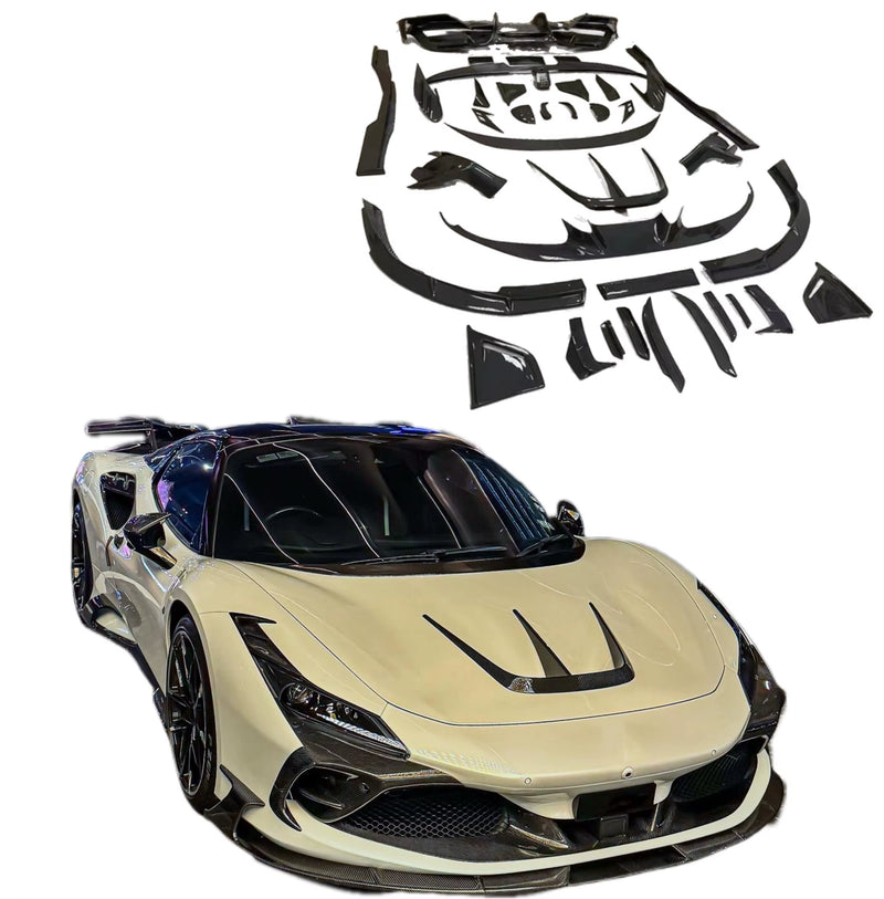 Msy Style Dry Carbon Fiber Body Kit for F8 Carbon Mirror Cover Side Fender Air Vent Rear Wing Rear Diffuser