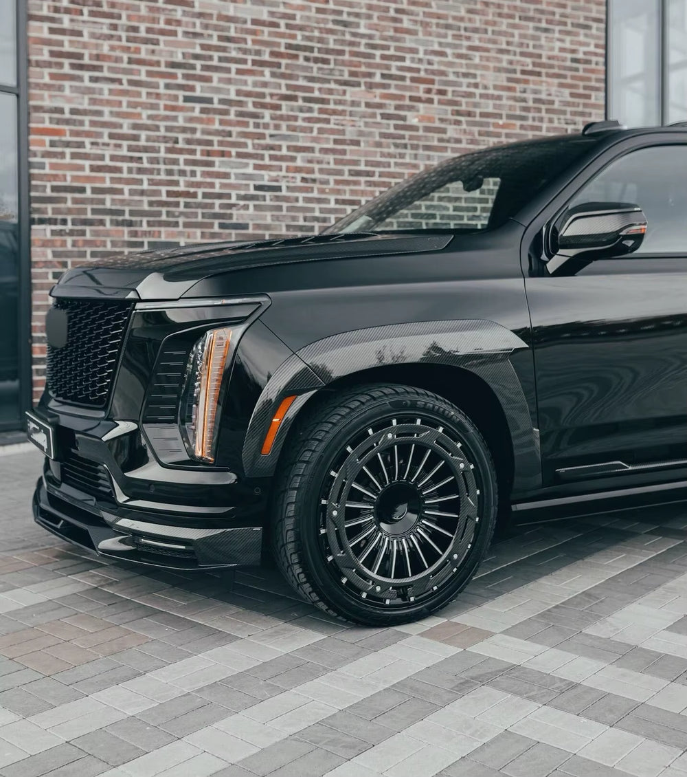 For Cadillac Escalade V 2025 Upgrade LD Style Dry Carbon Fiber Front Lip Skirt Rear Diffuser Spoiler Hood Wide Body Kit