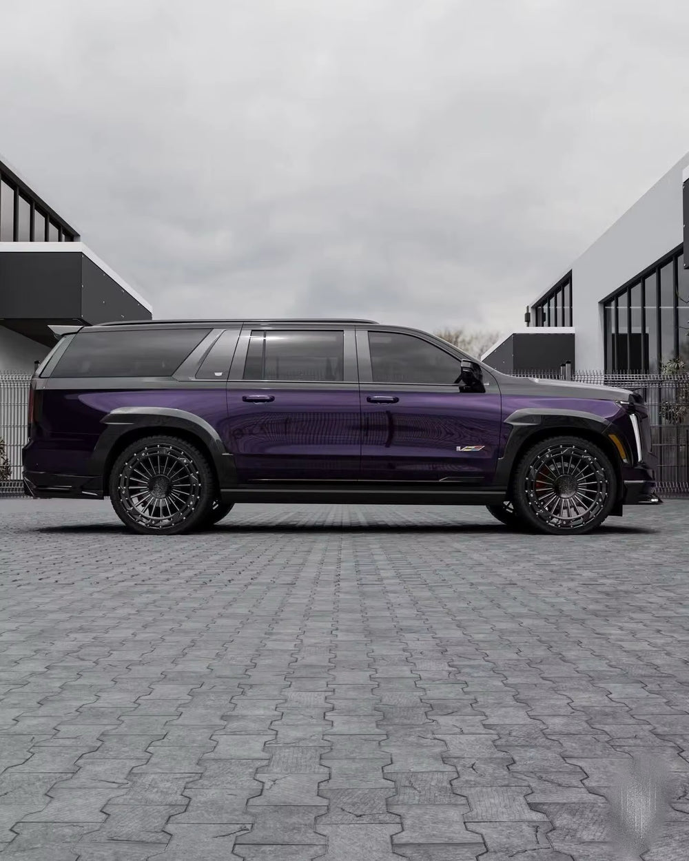 Cadillac Escalade 2025-2026 LD Style Dry Carbon Fiber Front Lip, Side Skirts, Rear Diffuser, Spoiler, and Wide-Body Kit Upgrade