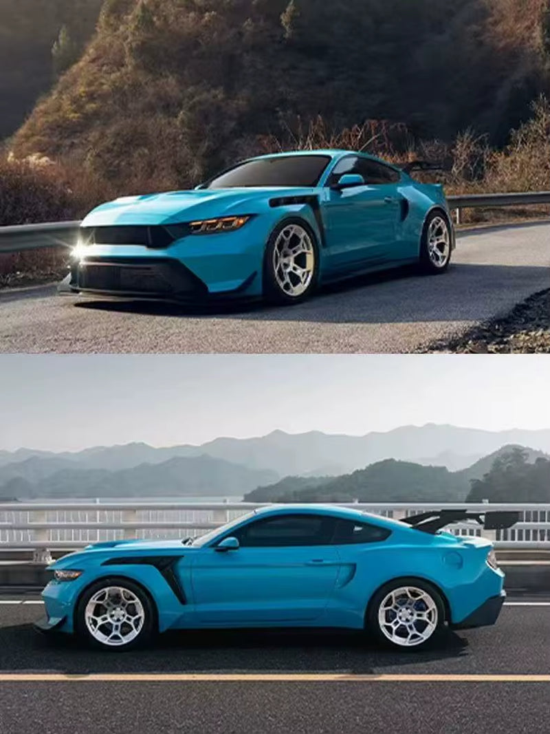 For Ford Mustang 2014-2023 Wide Body Kit Front Bumper Rear Bumper Hood Spoiler Wing Hood Fender