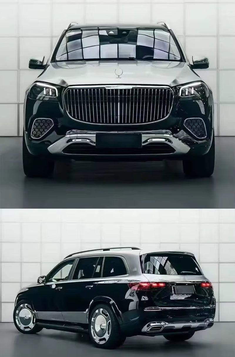 For Mercedes-Benz GLS 2020-2024 Upgrade 2025 Maybach Front and Rear Bumper Rear Diffuser Spoiler Grill Body Kit