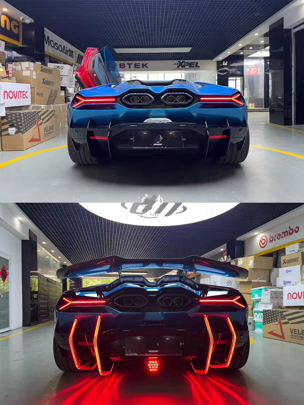 Dk Style Dry Carbon Fiber Body Kit for Lamborghini Revuelto Front Lip Skirt Rear Diffuser Spoiler Hood