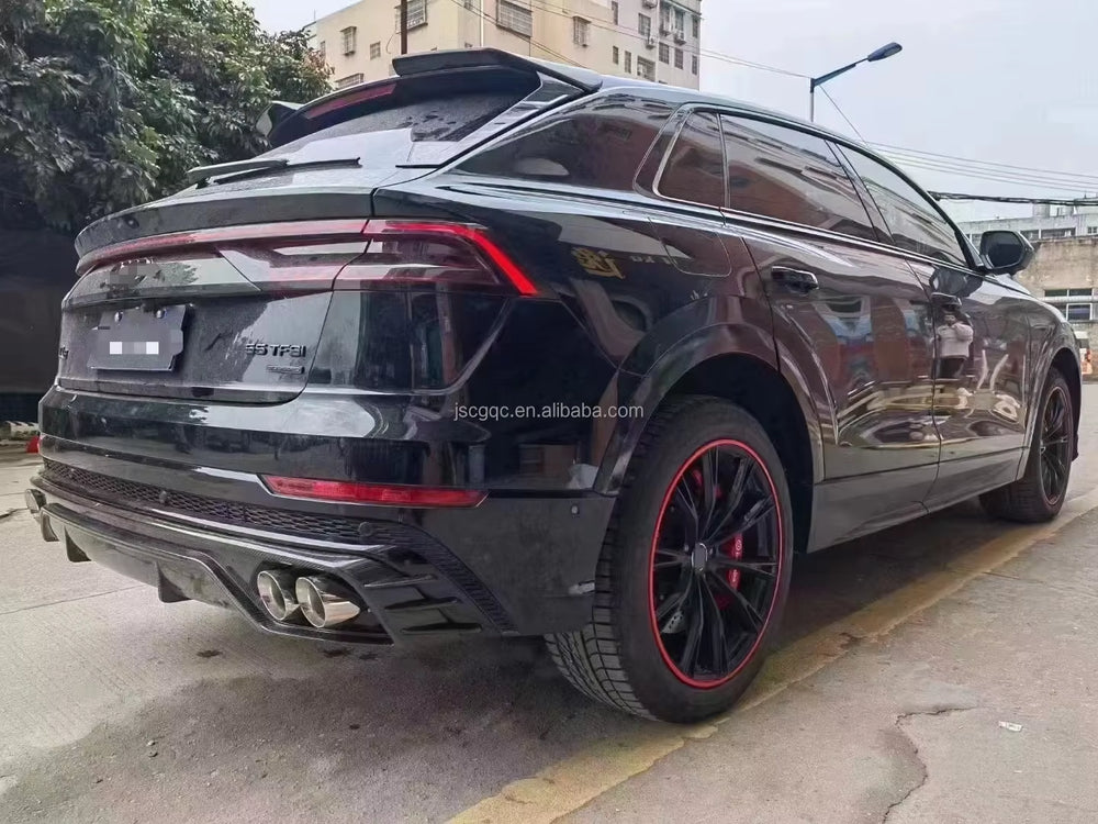 Carbon Fiber Front Lip Splitter Rear Diffuser Spoiler Exhaust Facelift Bodykit for Audi Q8 Abt Style