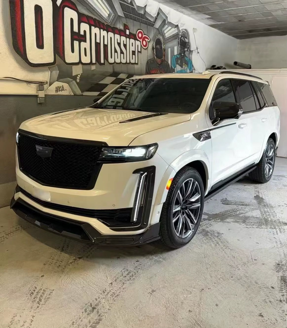 Dry Carbon Fiber MSY Style Body Kit for Cadillac Escalade - Front Lip, Side Skirts, and Rear Diffuser Spoiler
