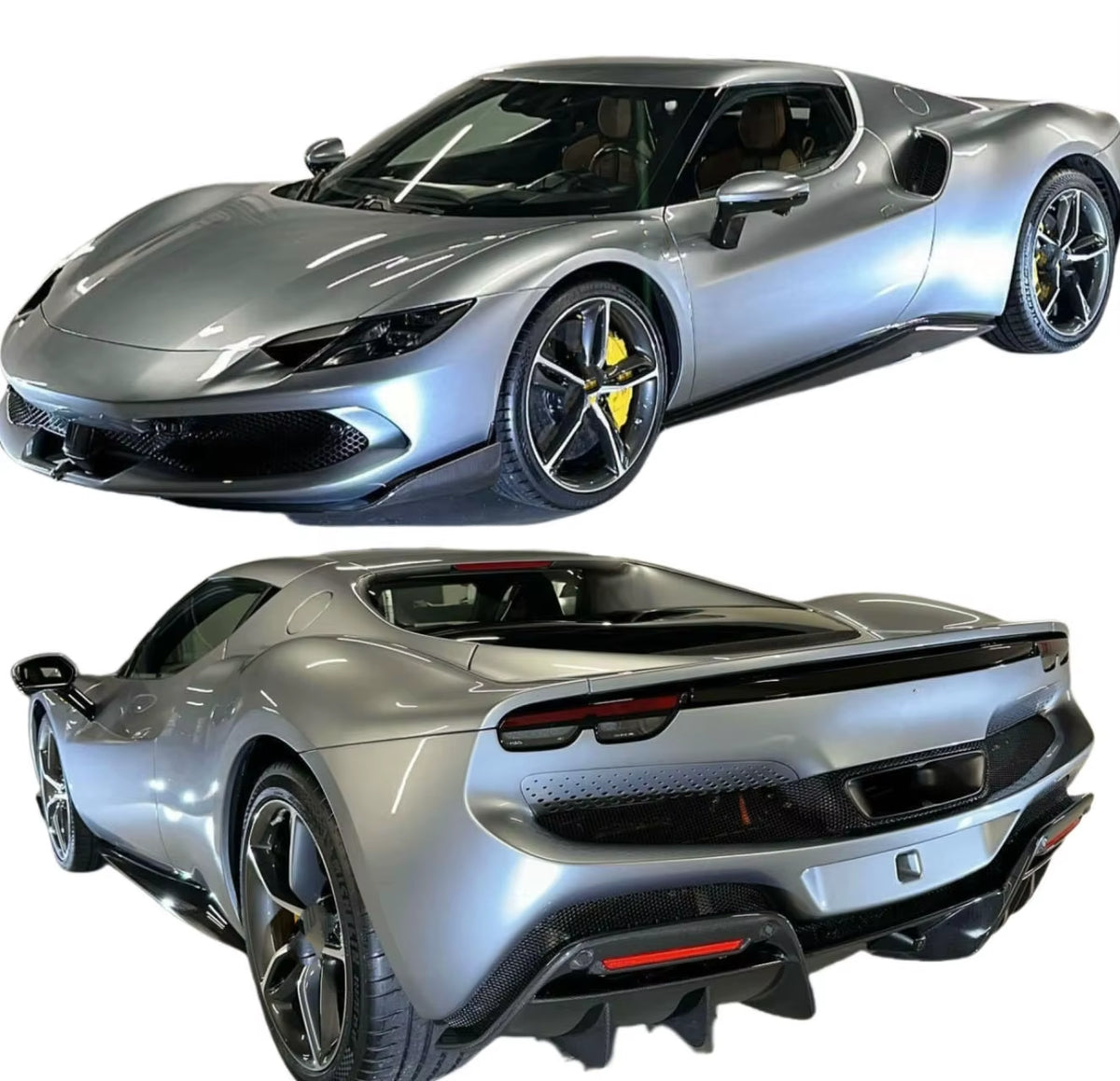 Oem Style Dry Carbon Fiber Body Kit for Ferrari 296GTB Dry Carbon Fiber Front Lip Rear Diffuser Spoiler