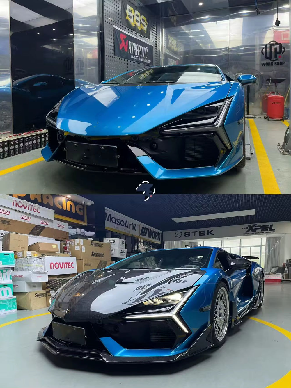 Dk Style Dry Carbon Fiber Body Kit for Lamborghini Revuelto Front Lip Skirt Rear Diffuser Spoiler Hood