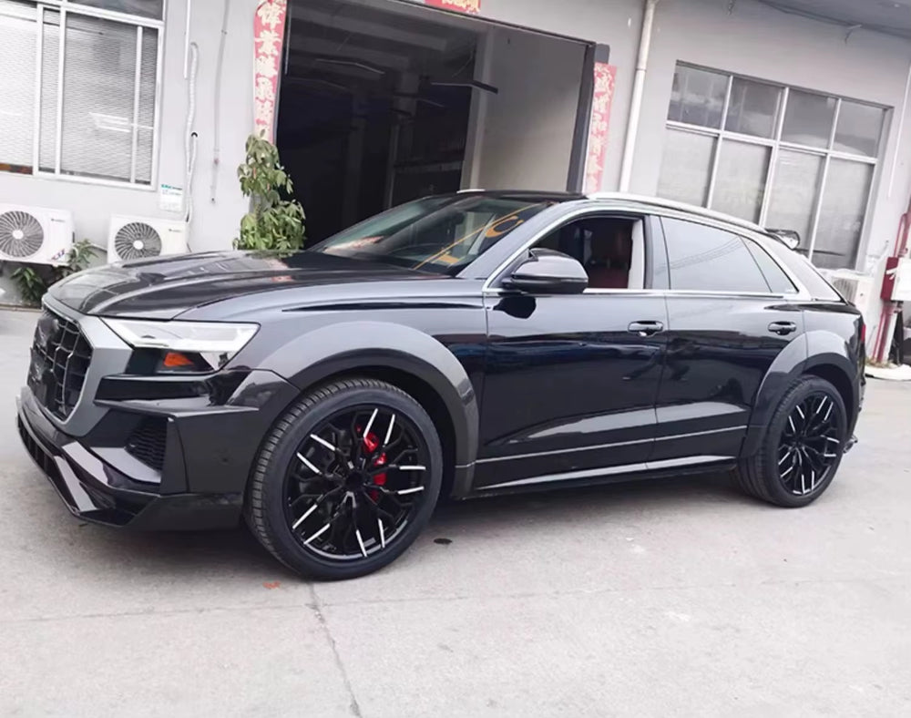 Dry Carbon Fiber Body Kit Front Bumper Edge Side Skirt Rear Diffuser Rear Spoiler for Audi Q8 PD Style Body Kit