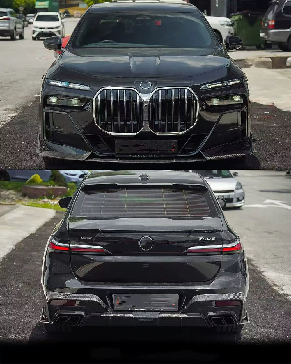 High Quality Carbon Fiber Body Kit for BMW 7 Series G70 MSY Style Side Skirt Front Lip Diffuser Spoiler