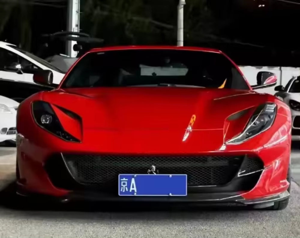 N Style Carbon Fiber for Ferrari 812 Superfast Front and Rear Bumper Lips for Body Kit