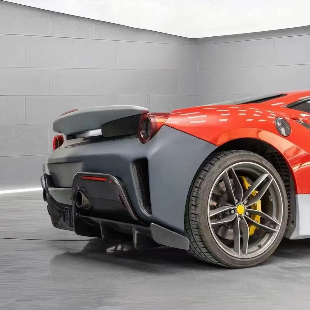 Pista Style Body Kit for Ferrari 488 Gtb/Spider Front and Rear Bumper Pp+ Carbon Fiber Pista Body Kit Side Skirts Spoiler