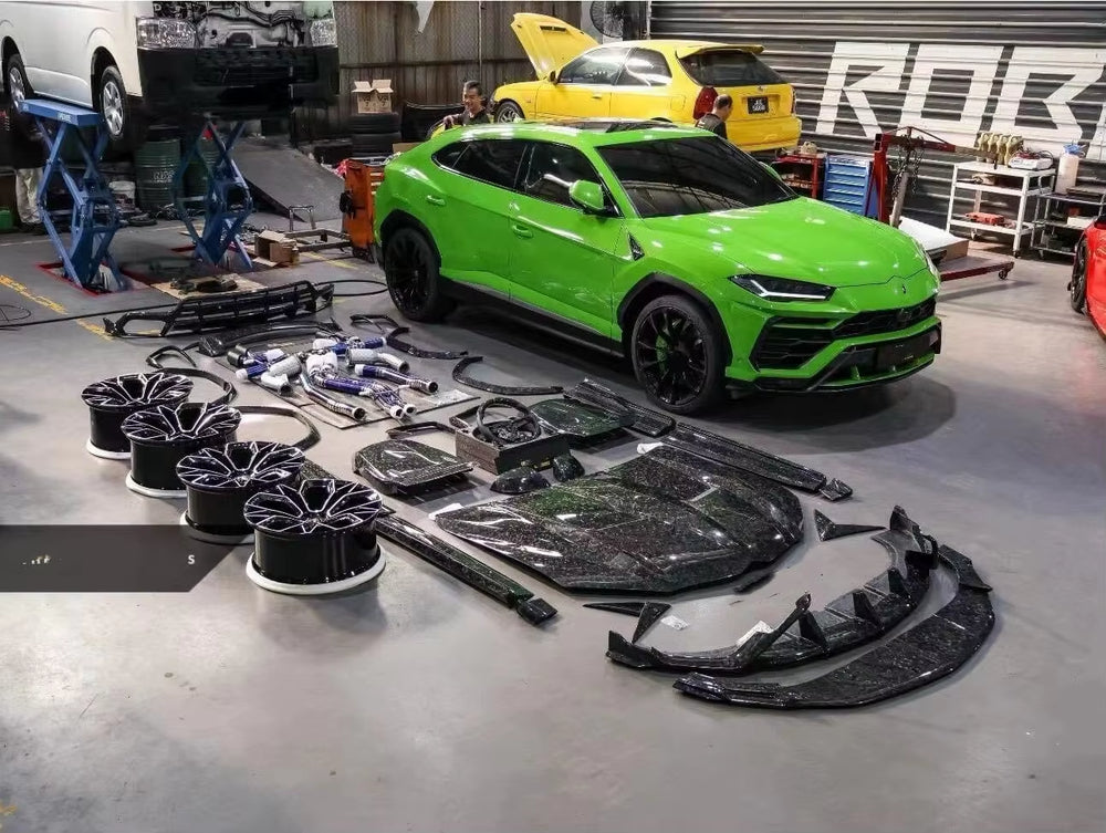 Topca Style Forged Carbon Fiber Body Kit for Lamborghini Urus Front Lip Skirt Rear Diffuser Spoiler Hood Wide Bodykit