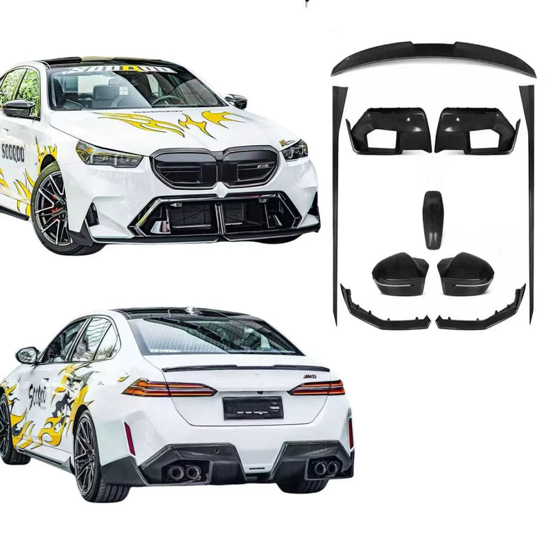 Mp Style Dry Carbon Fiber Body Kit for BMW M5 G90 2024+ Front Lip Skirt Rear Diffuser Spoiler