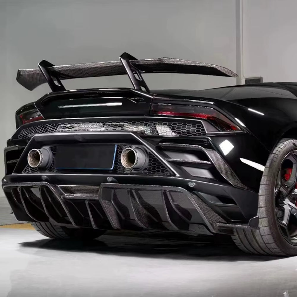 PK Style Dry Carbon Fiber Body Kit for Lamborghini Huracan Evo Front Lip Skirt Rear Diffuser Spoiler Hood Wide Body Kit