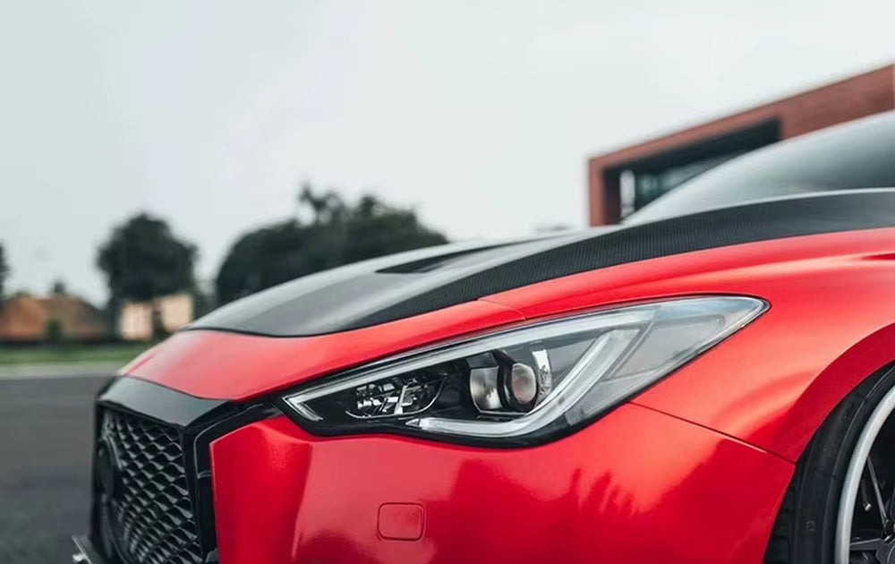 For Infiniti Q60 Q60S CV37 Ct Style Carbon Hood Vented Hood Q60 Engine Cover
