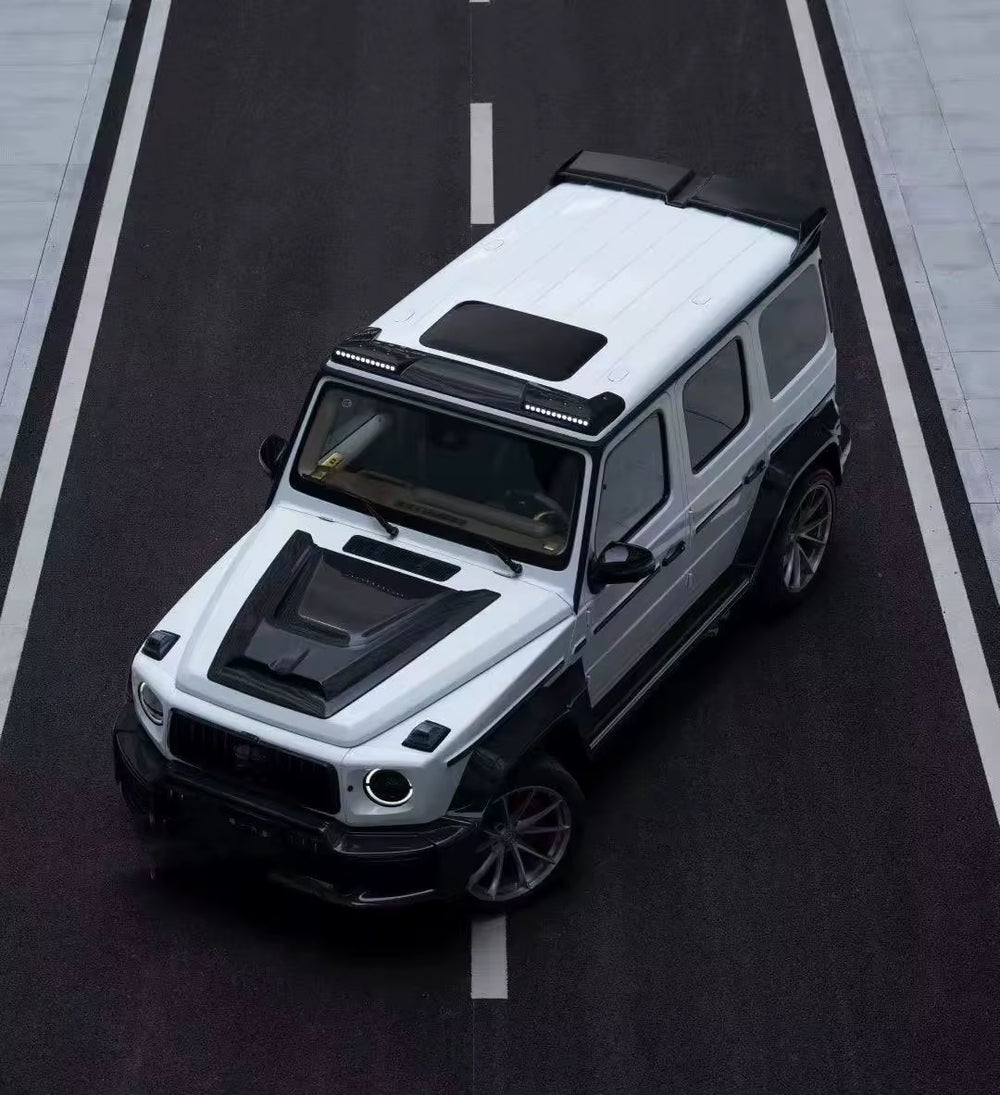 For Mercedes-Benz W465 G63 W465G500G450D Upgrade Dry Carbon Fiber Ceiling Light Tail Wing Hood