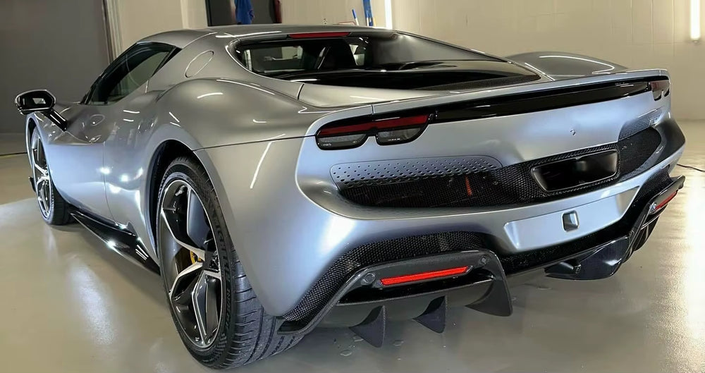 For Ferrari 296GTB Oem Style Dry Carbon Fiber Body Kit Front Lip Rear Diffuser Spoiler