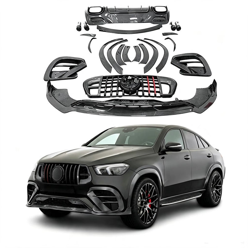 High Quality Dry Carbon Fiber B Style Body Kit for Mercedes-Benz GLE63 Coupe C167 Front Lip Rear Diffuser Grille Wheel Spoiler