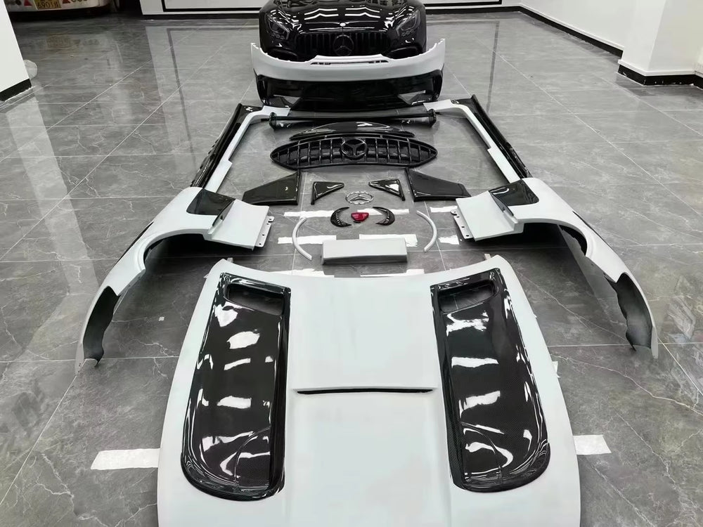 FRP Half Carbon Fiber Body Kit BS Style for Mercedes Benz AMG GT GTS 2015-2018 Front and Rear Bumper Spoilers Wide-Body Body Kit